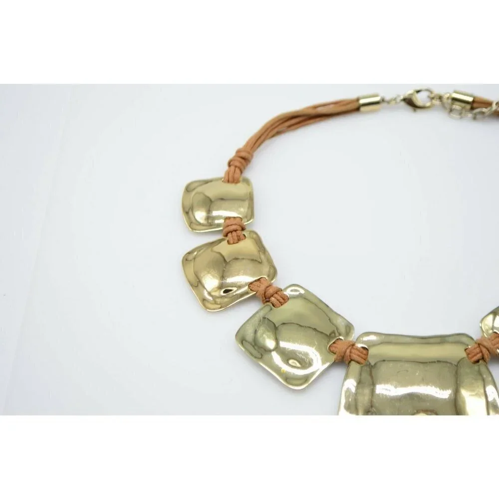 St Thomas Gold Graduated Disc Statement Necklace